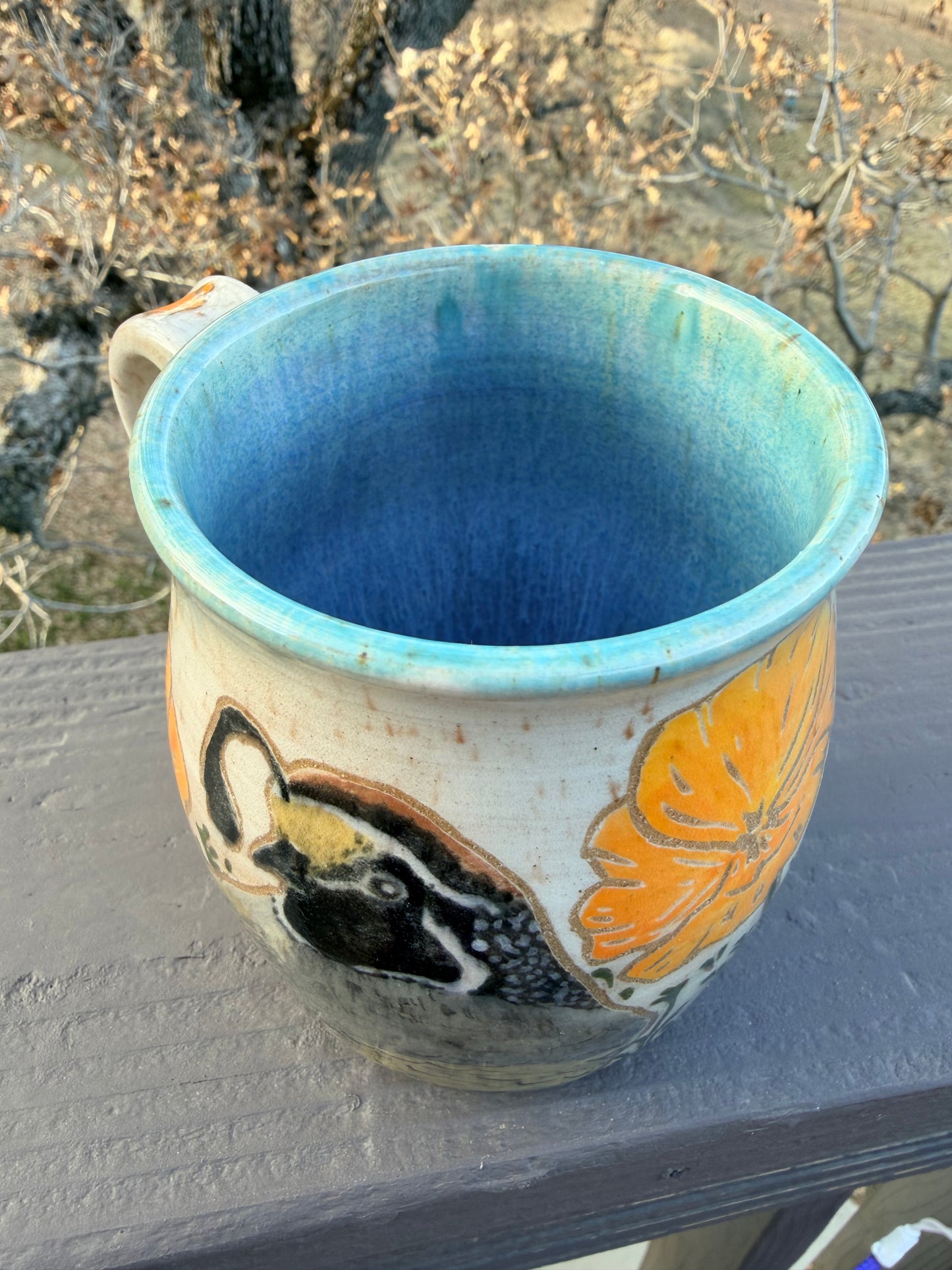 California Quail with Poppies Mug