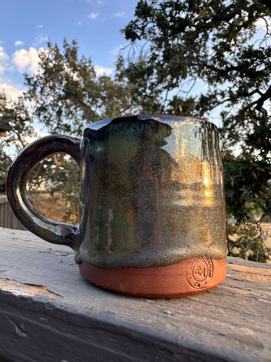 Green Metallic Stoneware Mug