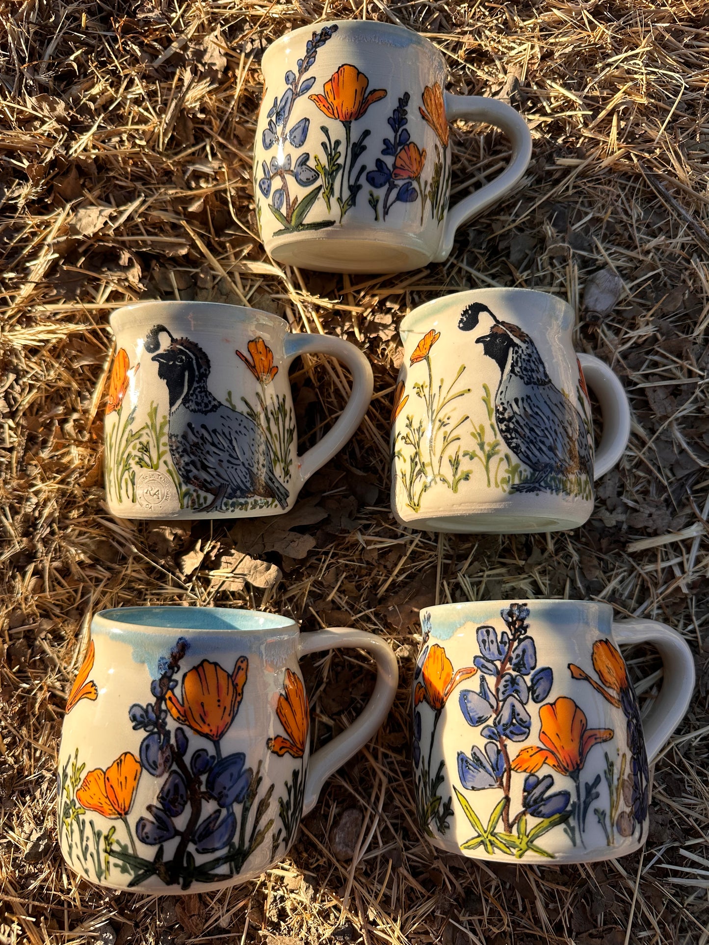 California Poppy and Lupine mug