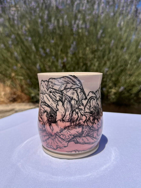 Pink Ombré Peony Mug