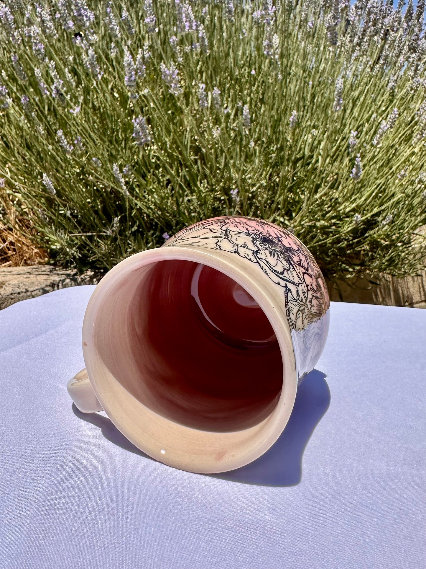 Pink Ombré Peony Mug