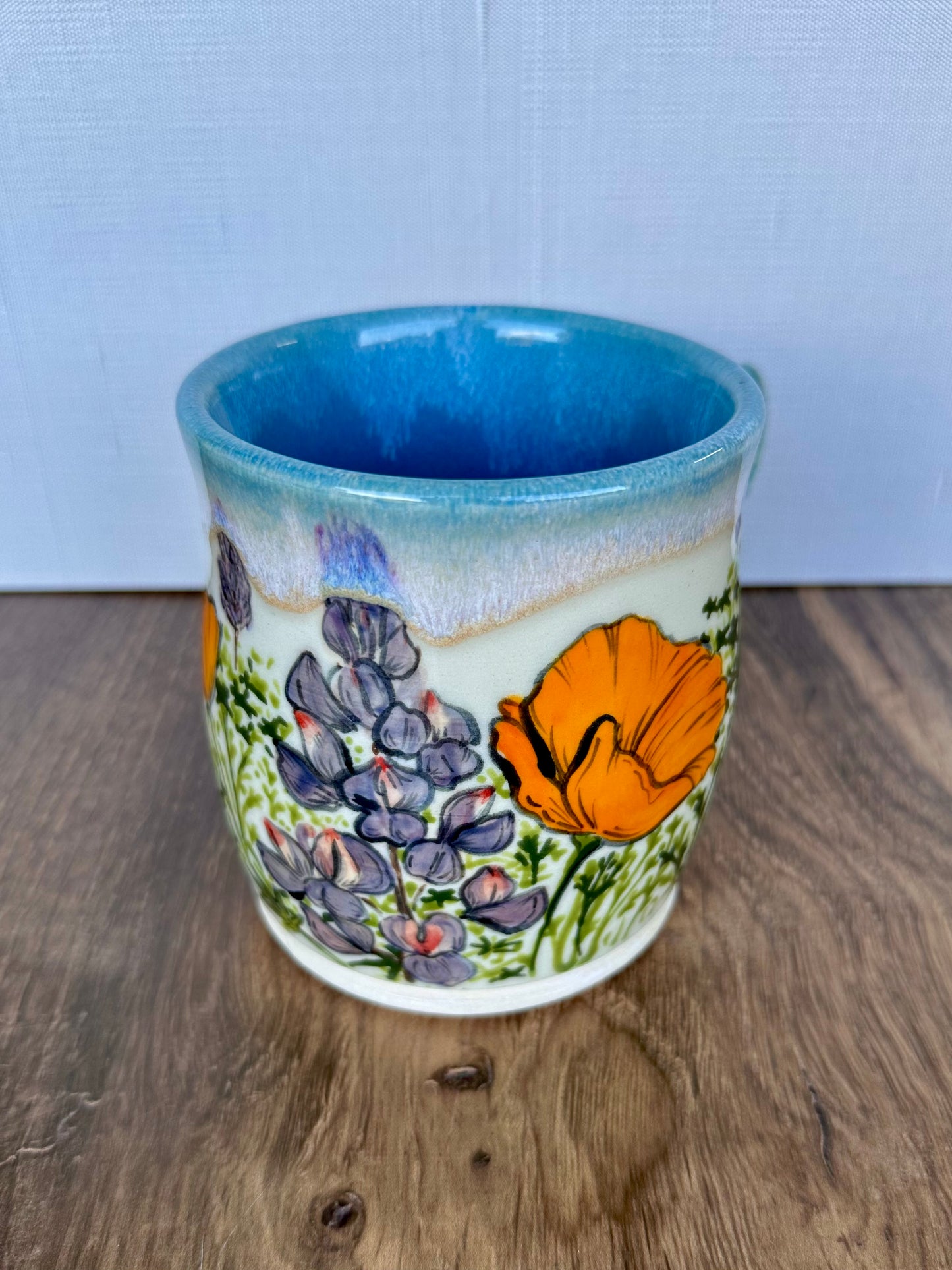 California Poppy and Lupine mug