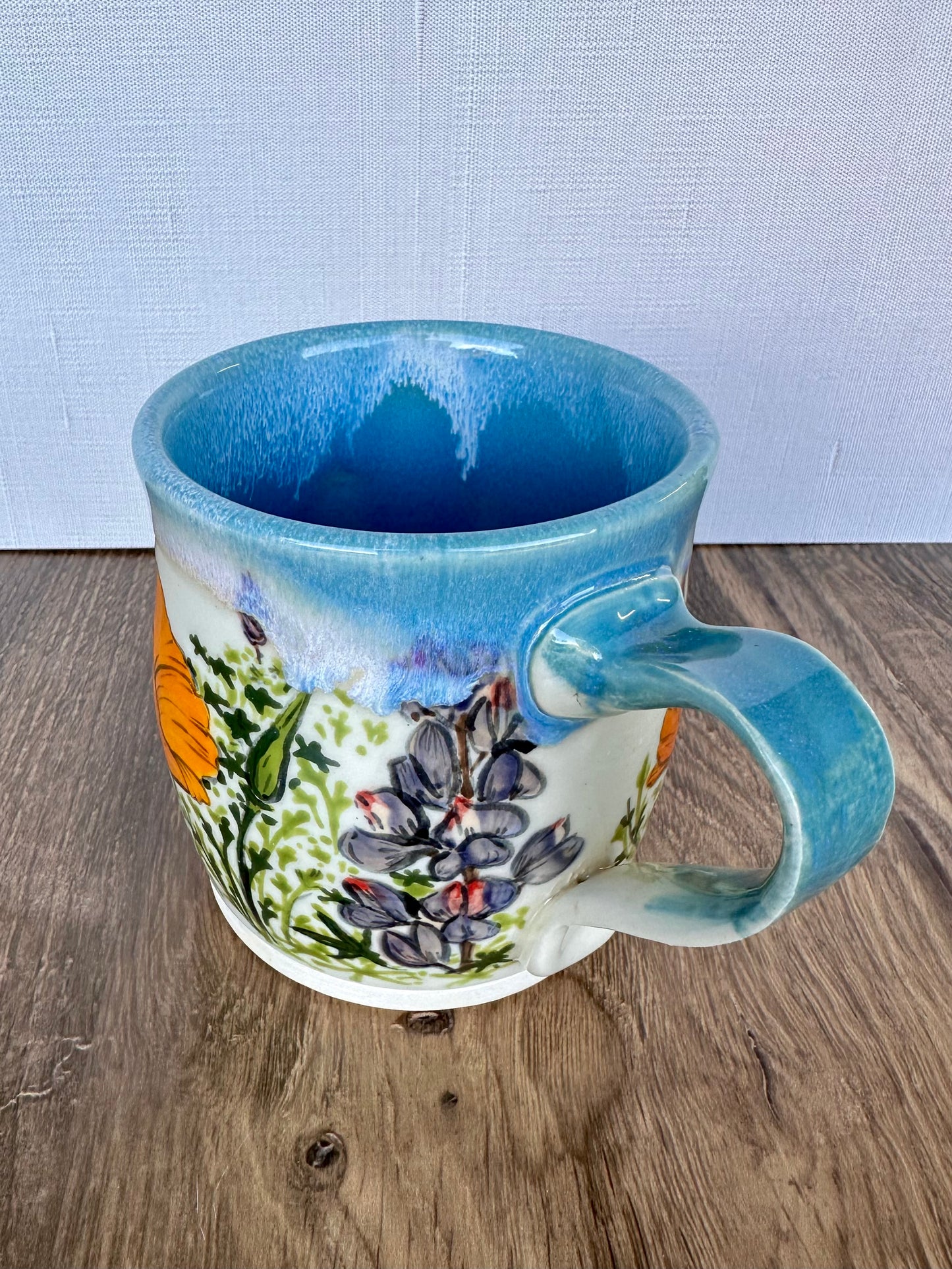 California Poppy and Lupine mug